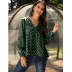 casual new loose printed V-neck long-sleeved T-shirt  NSSA39991