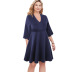 new casual solid color high waist plus size pleated dress  NSSA40007