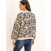 leopard print round neck long-sleeved loose bottoming sweater NSSA40041