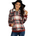 fashion long-sleeved lapel plaid sweatshirt NSSA40043