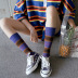 fashion cotton breathable striped tube socks  NSFN40140