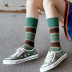 fashion cotton breathable striped tube socks  NSFN40140