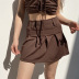 high waist solid color casual pleated skirt NSLQ40152