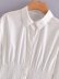 lapel long-sleeved pleated waist shirt NSAM40155
