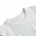 Padded Shoulder Round Neck White Asymmetric Top NSAM40163