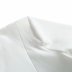 Top asimétrico blanco con cuello redondo y hombros acolchados NSAM40163