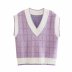 spring V-neck loose woolen knitted vest NSAM40170