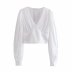 fashion casual lantern sleeves V-neck shirt NSAM40187