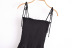 pleated elastic waist lace-up suspender dress  NSAM40204