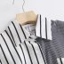 lapel stripe stitching single pocket long-sleeved shirt NSAM40221