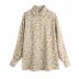 spring lapel silk satin texture blouse  NSAM40236