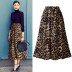 Plus Size Leopard Print Mid-Length Skirt NSYF40290