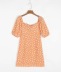 square collar short-sleeved daisy embroidery dress NSAC40300