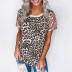 contrast leopard print sequined T-shirt NSKL40321