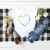 popular rainbow love cotton short-sleeved top NSSN40341