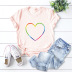 popular rainbow love cotton short-sleeved top NSSN40341