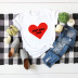 popular love heart printed cotton t-shirt  NSSN40350