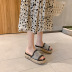 spring and summer new product slope heel platform rhinestone tassel slipper NSHU40433