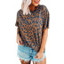 Leopard Print Round Neck T-Shirt NSLZ40457