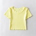Slim lace short-sleeved T-shirt NSAC47011