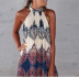 Sleeveless Printed Zipper Dress NSYF47029