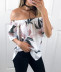 fashion printed one-shoulder top  NSYF47044