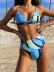 Conjunto de traje de baño bikini de cintura alta con estampado de moda NSDA47130
