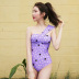 polka dot oblique shoulder tube top one-piece swimsuit NSHL47149