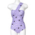 polka dot oblique shoulder tube top one-piece swimsuit NSHL47149