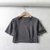 trendy round neck solid color T-shirt NSHS47164