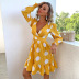 fashion polka-dot long-sleeved short dress NSYI47339