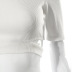 solid color threaded hollow short-sleeved top NSHLJ47374