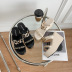 Fashion chain decor slide wedge sandals NSCA48650