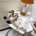 Rhinestone decor ankle strap heeled sandals NSHU48679