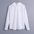 lapel long sleeve white shirt NSAM48693