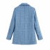 Fashion button front knit long sleeve blazer NSAM48698