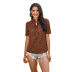 lace-up polka dot short-sleeved shirt  NSSA48707