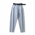 Jeans rectos con cinturón suelto retro NSAC48767