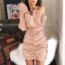 wrapped chest sexy long-sleeved dress NSYMR48794