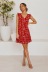 Vestido corto fruncido con estampado floral NSYMR48856