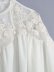 White round collar long sleeve mesh embroidery stitching blouse NSAM48900
