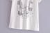 Camiseta de cuello redondo con estampado de vino NSAM48919