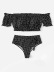 Dotted print off shoulder bikini swimsuit set NSHL48970