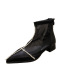 Cross crystal chain decor pointed boots NSHU48993
