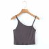 asymmetric sling solid color short vest NSAM49147