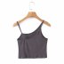 asymmetric sling solid color short vest NSAM49147