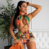 print multi-rope strap sexy jumpsuit shorts NSMX49231