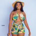 print multi-rope strap sexy jumpsuit shorts NSMX49231