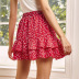 high-waist ruffled small floral skirt  NSAL49235