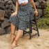new leopard print ruffled mid-length skirt  NSYMR49381